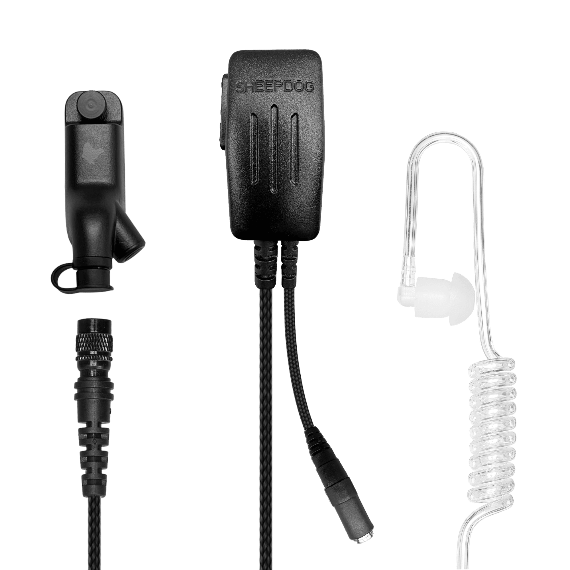 CYCLONE2™ Waterproof (IP67) PTT/Mic, Quick Disconnect, Earpiece (MOLLE Clip) - Sheepdog Microphones