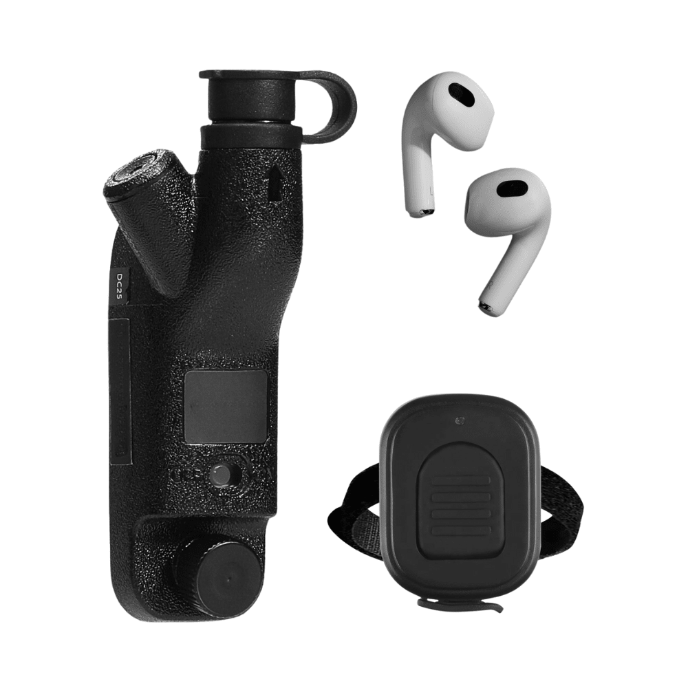 Motorola APX Bluetooth Adapter with Wireless PTT and Earbuds - Sheepdog Microphones