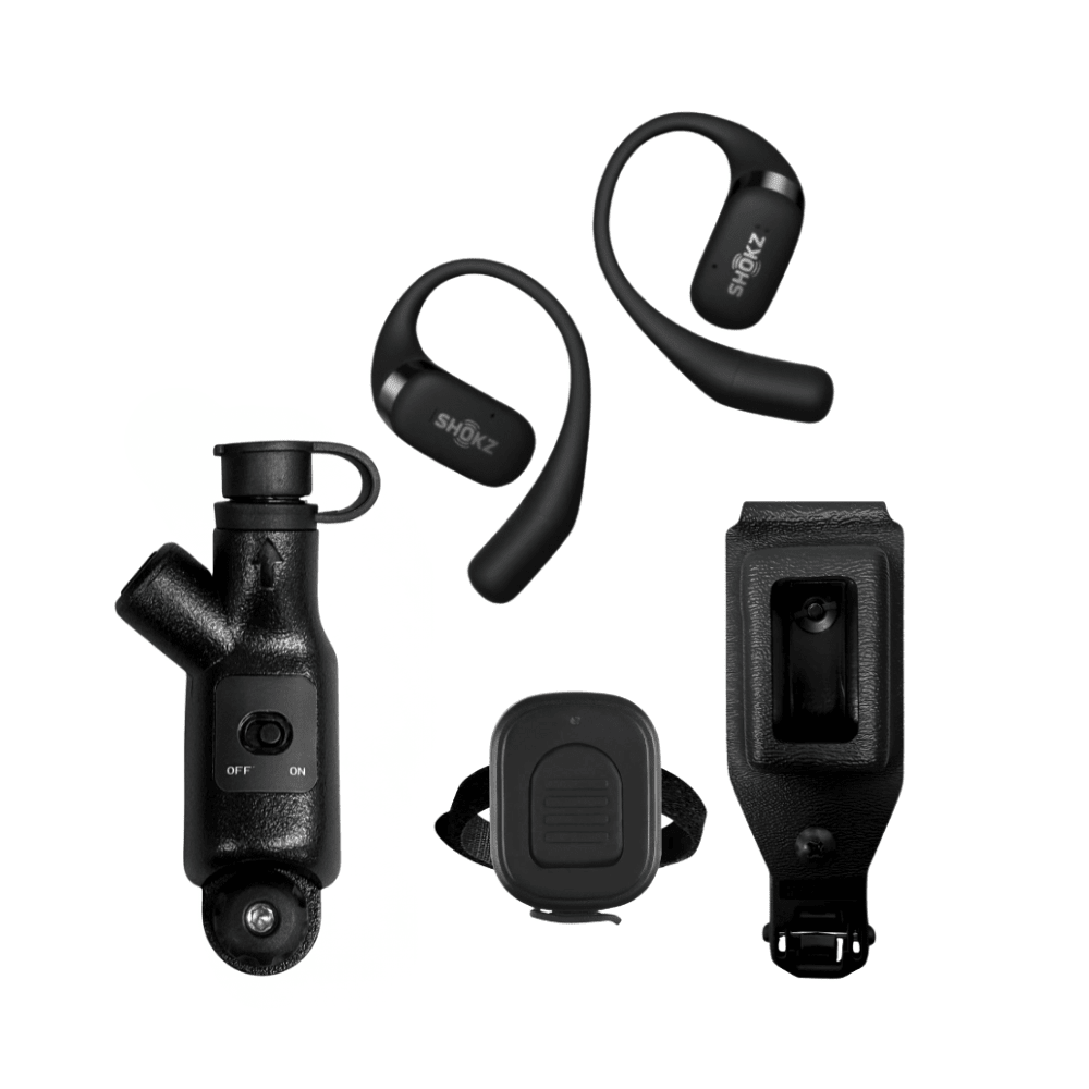 Motorola APX N30 N50 N70 Bluetooth Adapter, Wireless PTT, Shokz Earbuds - Sheepdog Microphones