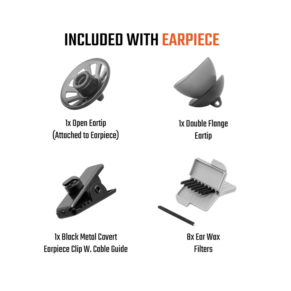 N - Ear 360 Flexo Earpiece, Black, Braided Fiber, SHEEPDOG Exclusive - Sheepdog Microphones