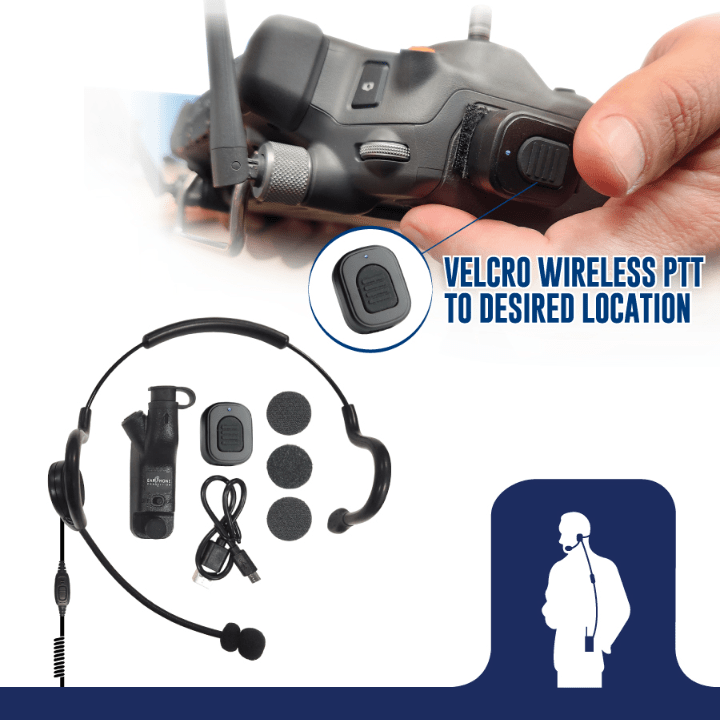 Phoenix Wireless PTT Kit for Drone Controllers - Sheepdog Microphones