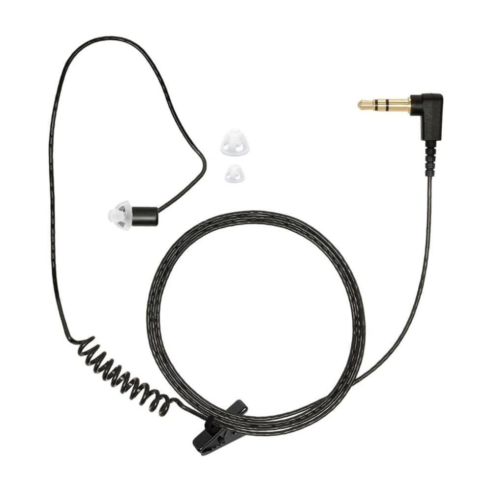 Police Listen Only Earpiece, Black, 3.5mm, Thin Wire