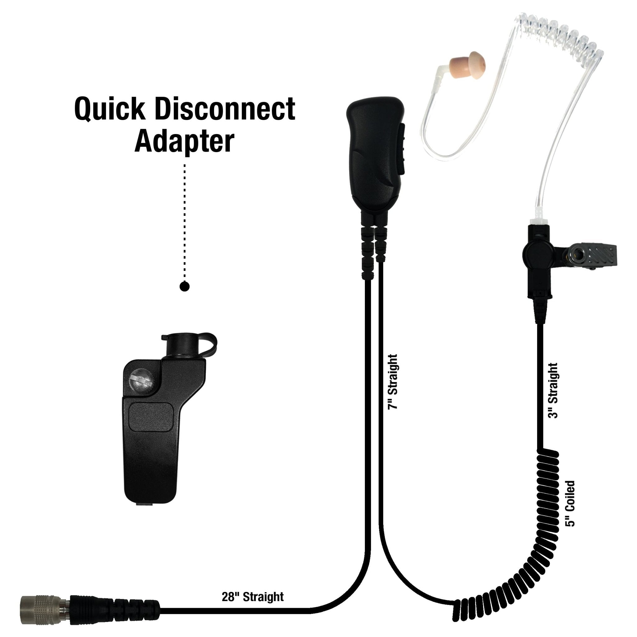 Sheepdog Quick Disconnect Lapel Mic Earpiece for Kenwood NX and TK Series - sheepdogmics.com