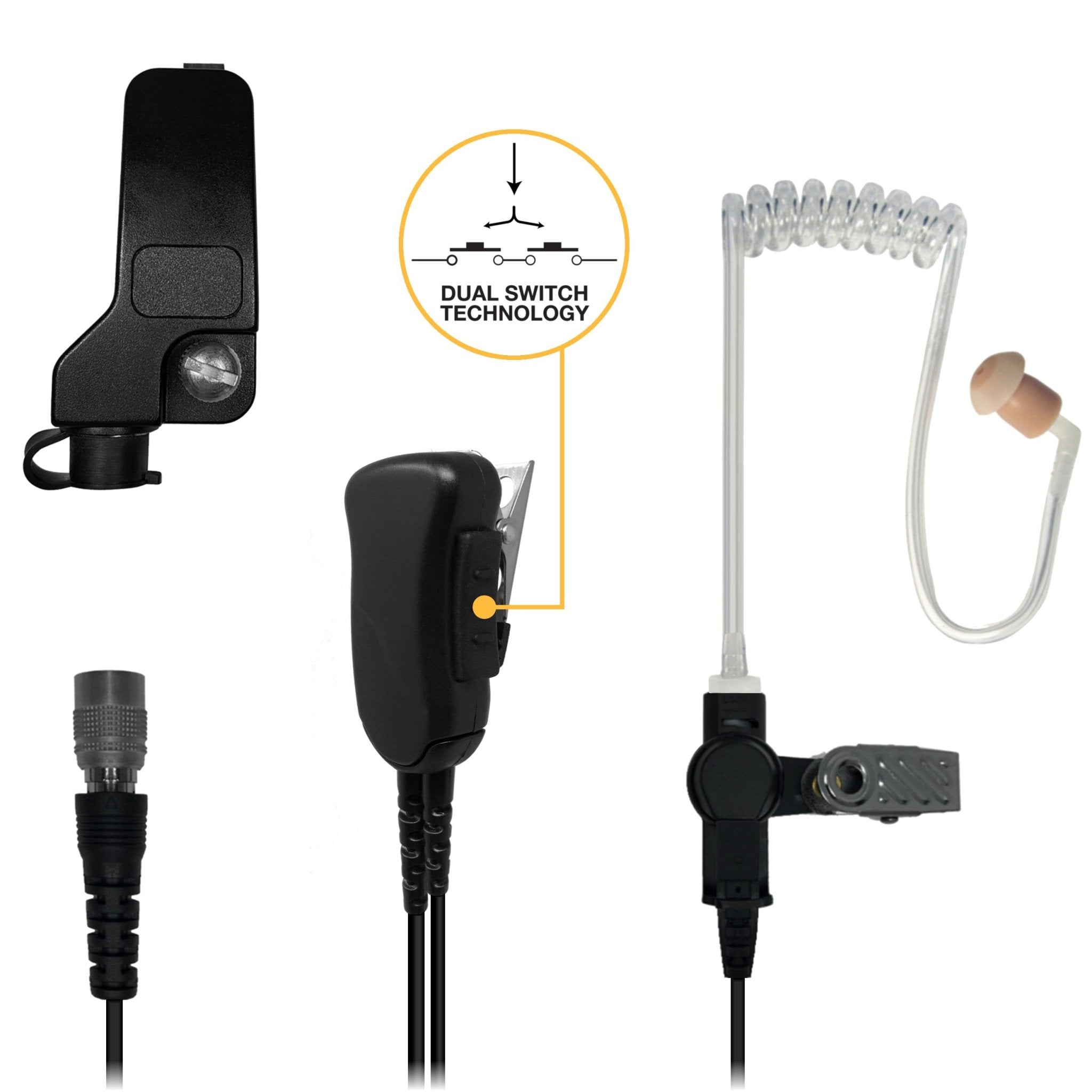 Sheepdog Quick Disconnect Lapel Mic Earpiece for Kenwood NX and TK Series - sheepdogmics.com