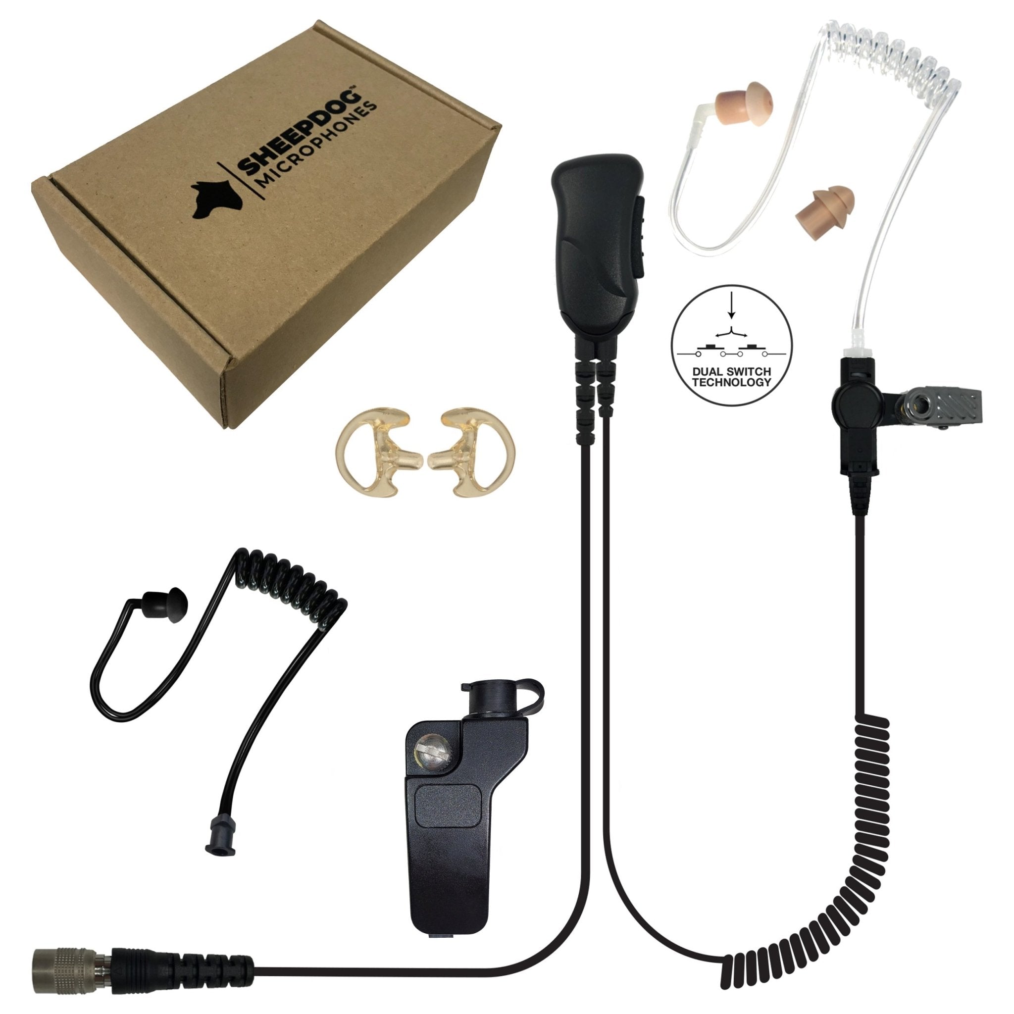 Sheepdog Quick Disconnect Lapel Mic Earpiece for Kenwood NX and TK Series - sheepdogmics.com