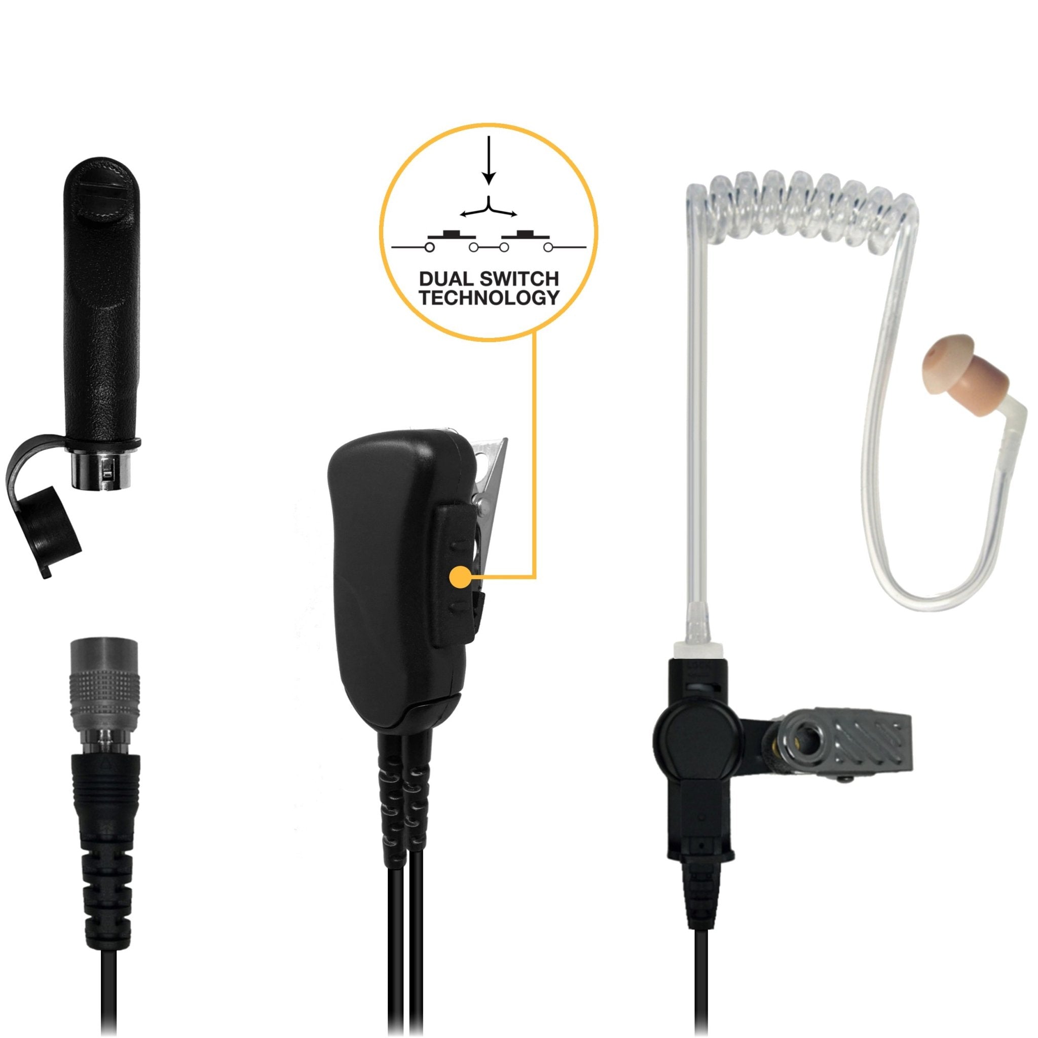 Sheepdog Quick Disconnect Lapel Mic Earpiece for Tait TP8100 TP9300 TP9400 Series - sheepdogmics.com