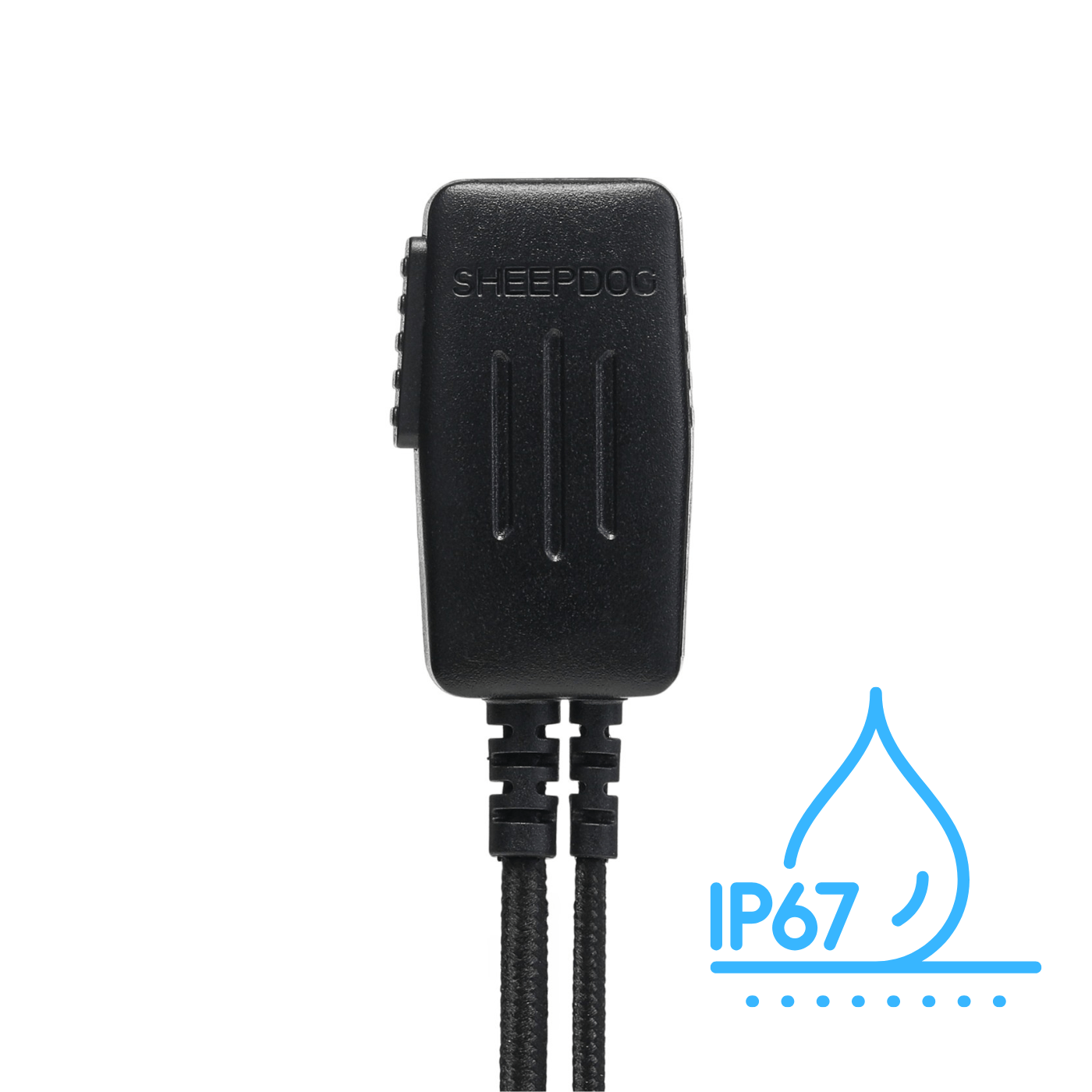CYCLONE2™ Waterproof (IP67) PTT/Mic, Quick Disconnect, HDLO Earpiece (ALLIGATOR Clip) - Sheepdog Microphones