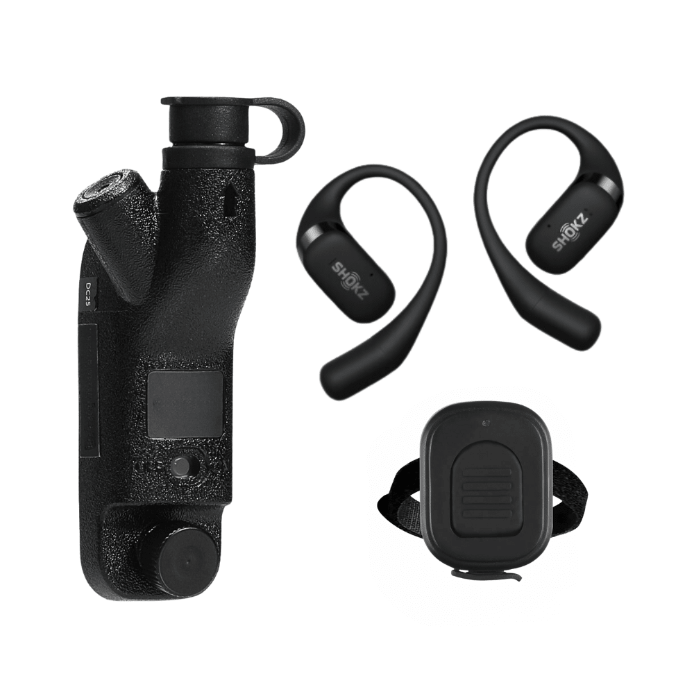 Motorola APX Bluetooth Adapter, Wireless PTT, Shokz Earbuds - Sheepdog Microphones