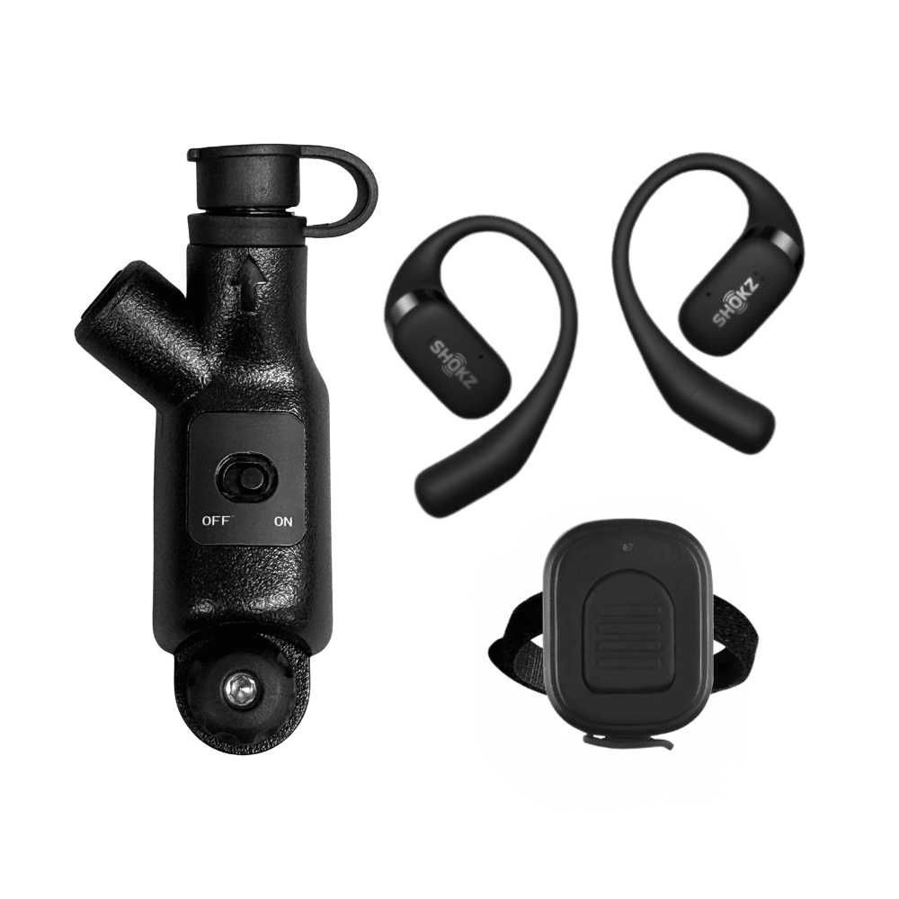 Motorola APX N30 N50 N70 Bluetooth Adapter, Wireless PTT, Shokz Earbuds - Sheepdog Microphones