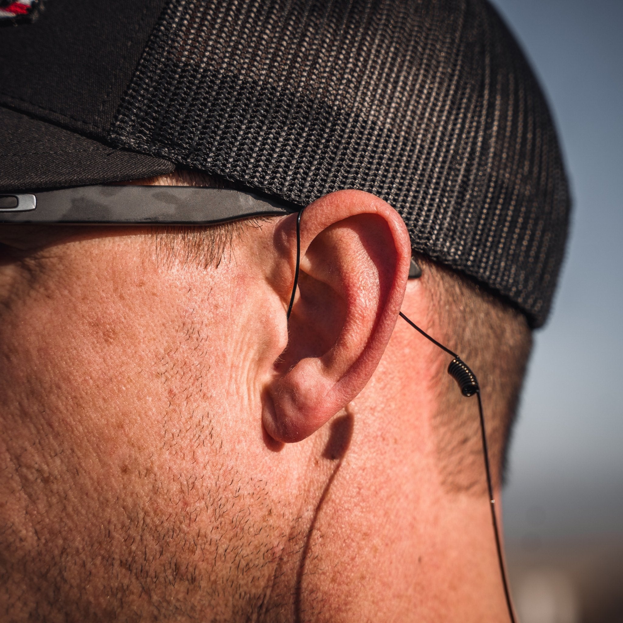 N - Ear 360 Flexo Earpiece, Black, Braided Fiber, SHEEPDOG Exclusive - Sheepdog Microphones