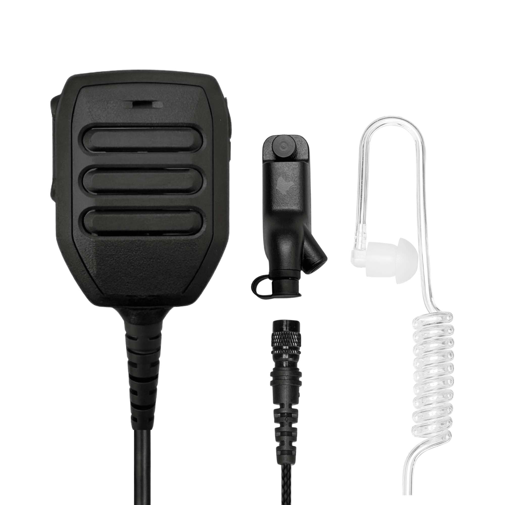 TRIAD PRO™ PTT/Mic, IP68, Quick Disconnect, Acoustic Tube Earpiece - Sheepdog Microphones