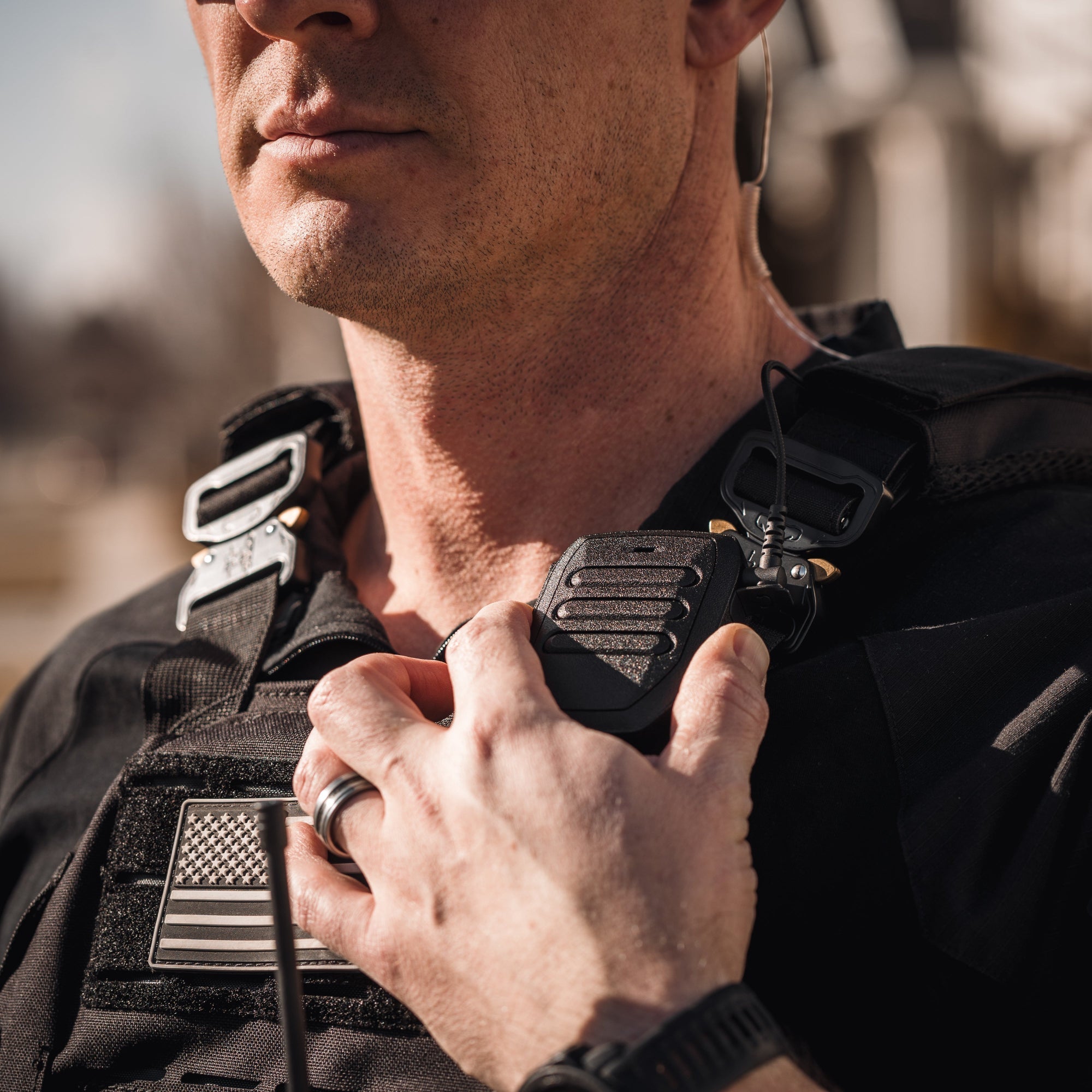 TRIAD PRO™ PTT/Microphone, Waterproof (IP68), Quick Disconnect - Sheepdog Microphones