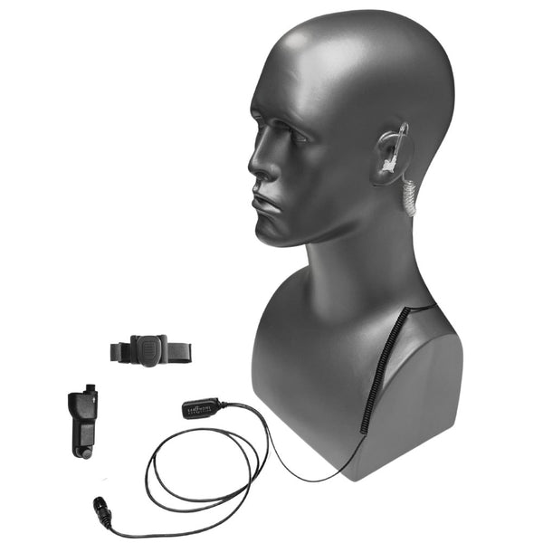 Combi Hawk Lapel Mic with Wireless PTT and Adapter for Motorola APX - Sheepdog Microphones