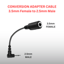Conversion Adaptor Cable, 3.5 Female to 2.5 Male Connector - Sheepdog Microphones