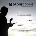 DRONECOMMS Drone Operator Boom Mic Headset with Ring PTT, Motorola APX Series - Sheepdog Microphones