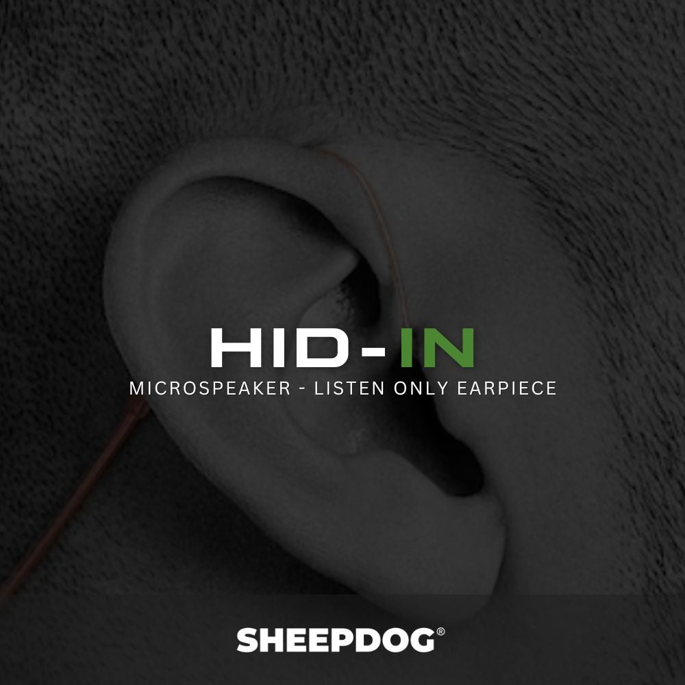 Impact HID-IN Micro Tubeless Listen-Only Earpiece, Black Cable - Sheepdog Microphones