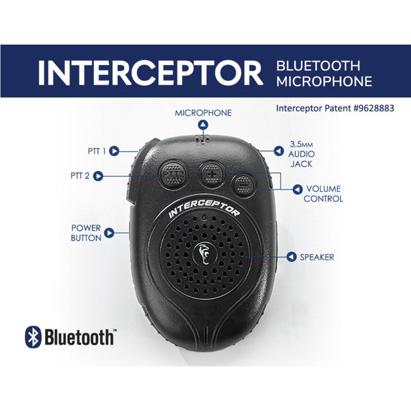 Interceptor Bluetooth Speaker Microphone, Kenwood NX and TK - Sheepdog Microphones