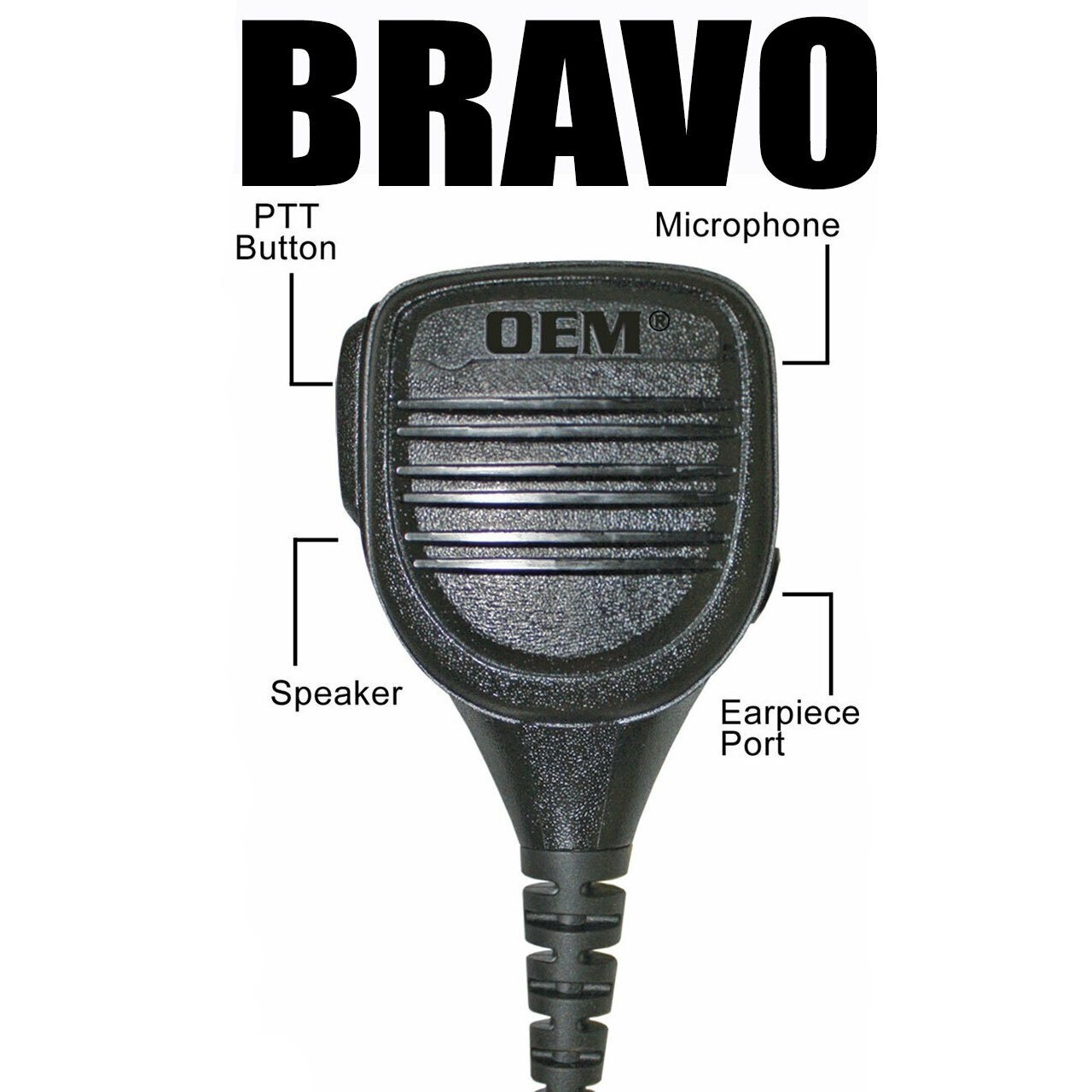 Klein Electronics BRAVO-M3 Police Remote Speaker Mic, Motorola XTS Series - Sheepdog Microphones