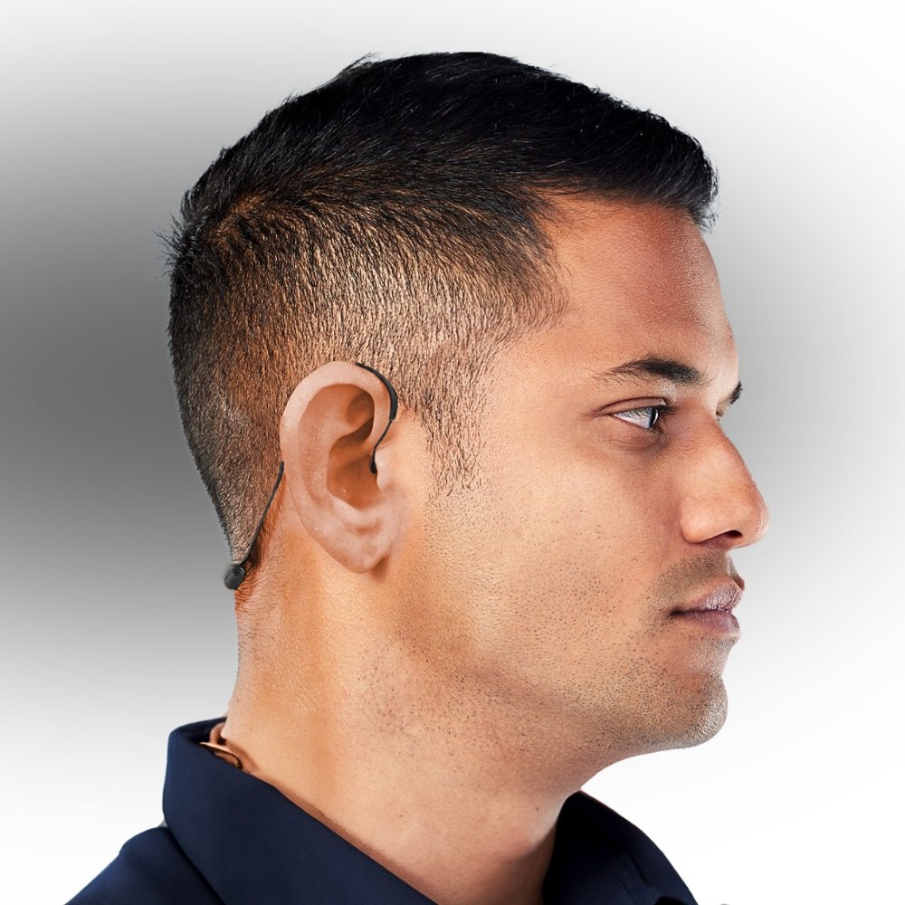 Police Listen Only Earpiece, Black, 3.5mm, Thin Wire