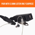 N-ear 2-Wire Surveillance PTT Kit, Harris (HR2), 3.5mm Earpiece Port - Sheepdog Microphones