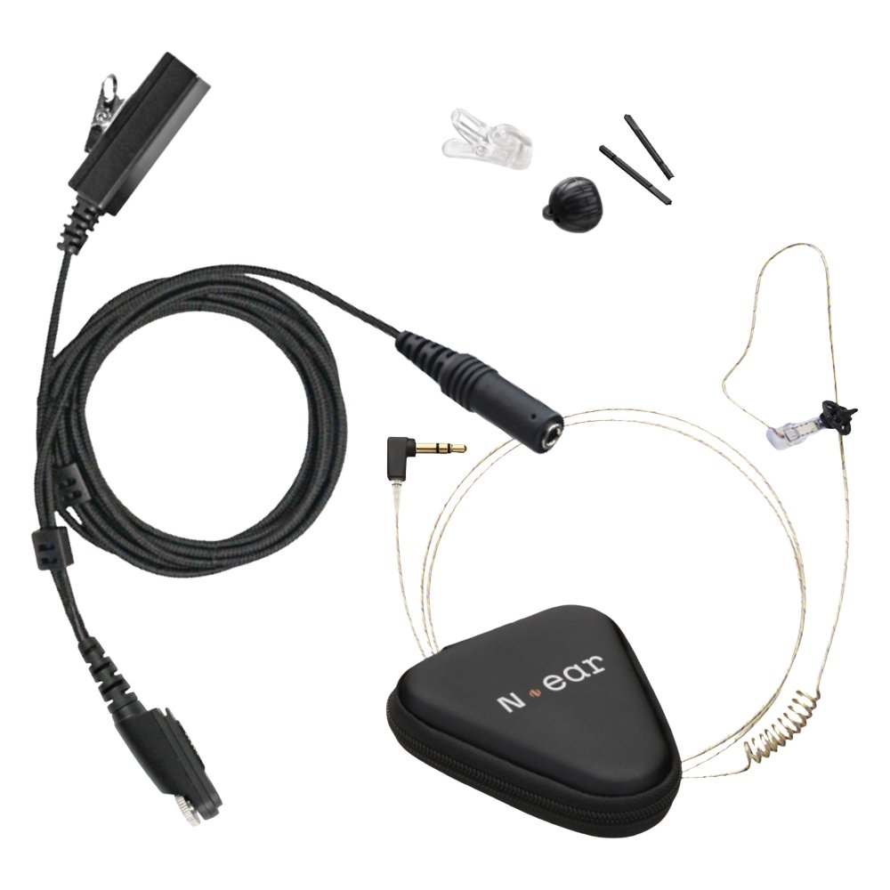 N-Ear 360 Flexo - Covert Police 2-Wire Surveillance Earpiece, Harris (HR3) - Sheepdog Microphones