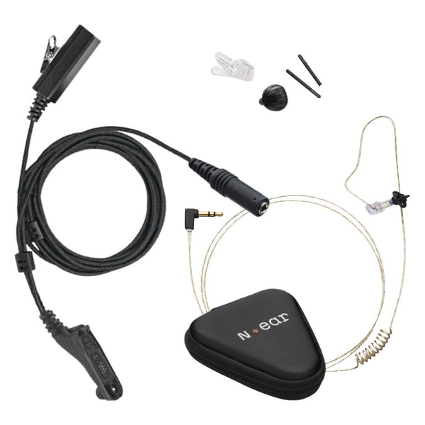 N-Ear 360 Flexo - Covert Police 2-Wire Surveillance Earpiece, Motorola APX Series - Sheepdog Microphones