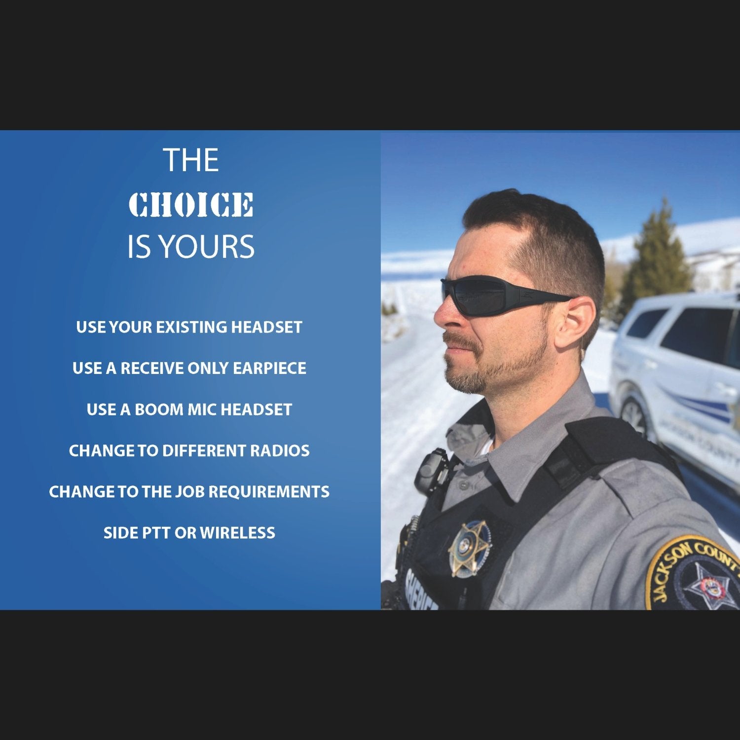 NEar CHOICE PTT Police Mic, Wireless PTT Capable, Motorola APX