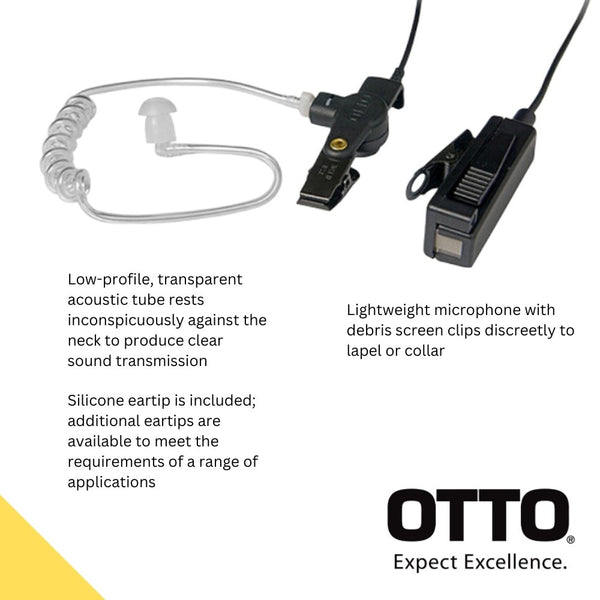 OTTO 2-Wire Surveillance Earpiece Mic Kit - Motorola APX Series - Sheepdog Microphones
