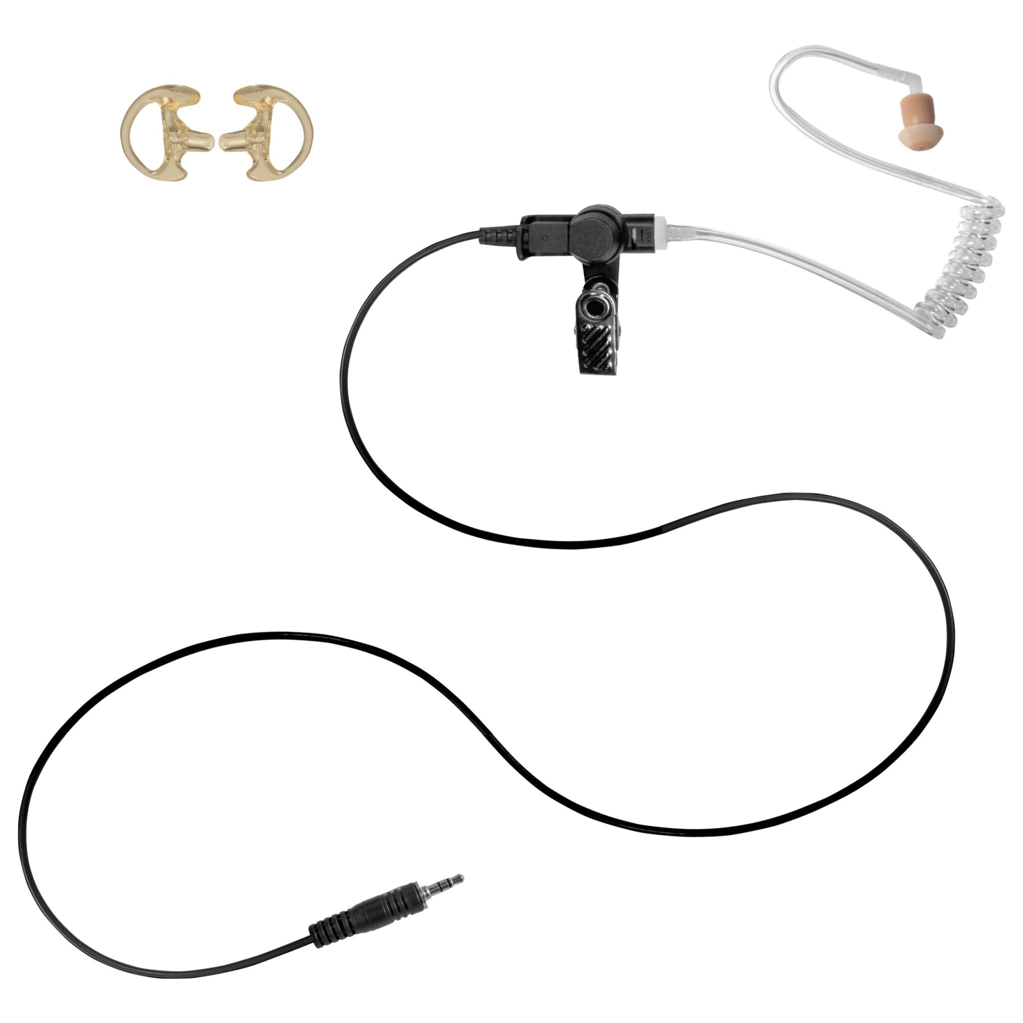 Sheepdog 3.5mm Threaded Acoustic Tube Listen Only Earpiece - Long Straight Cord - sheepdogmics.com