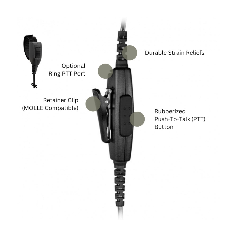 Sheepdog Police Headset, Quick Disconnect, Motorola APX - Sheepdog Microphones