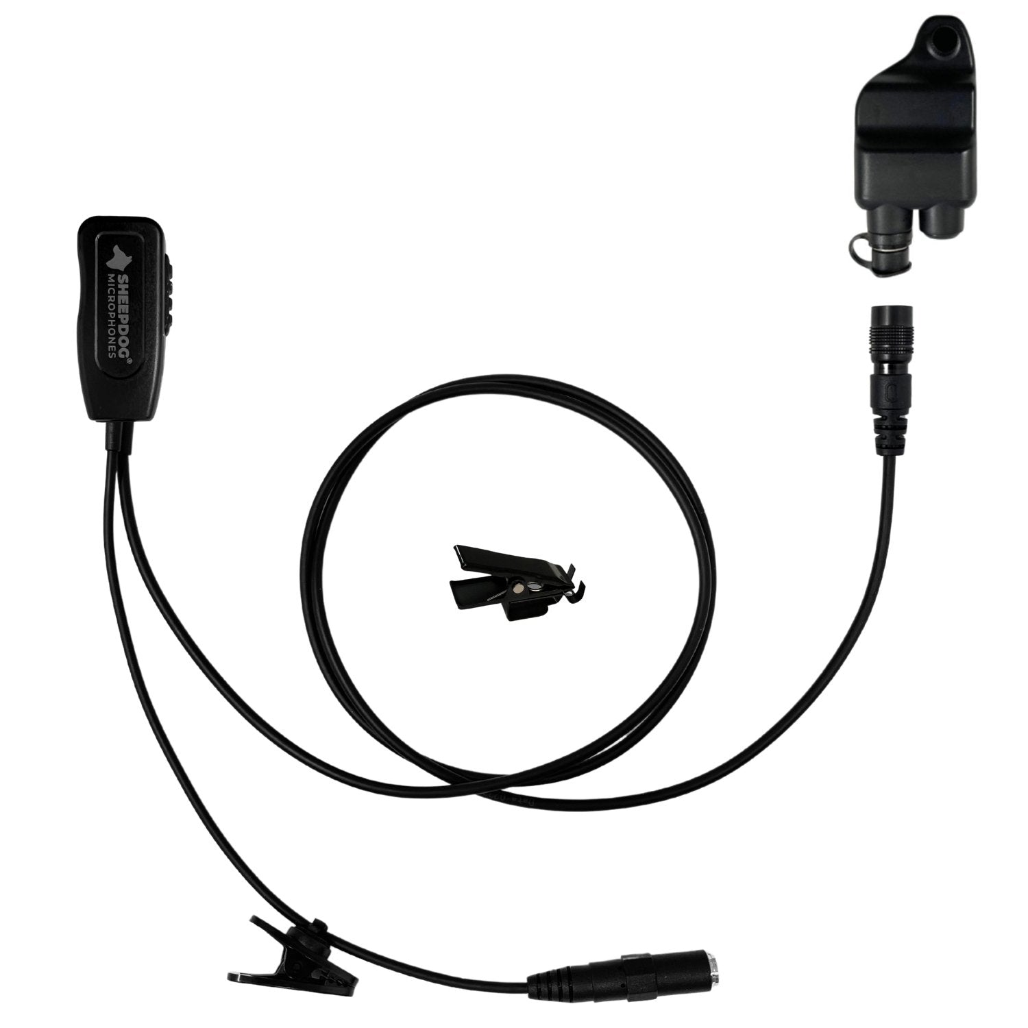 Sheepdog QD 1-Wire Lapel PTT Kit, Harris XG, 3.5mm Port - Sheepdog Microphones