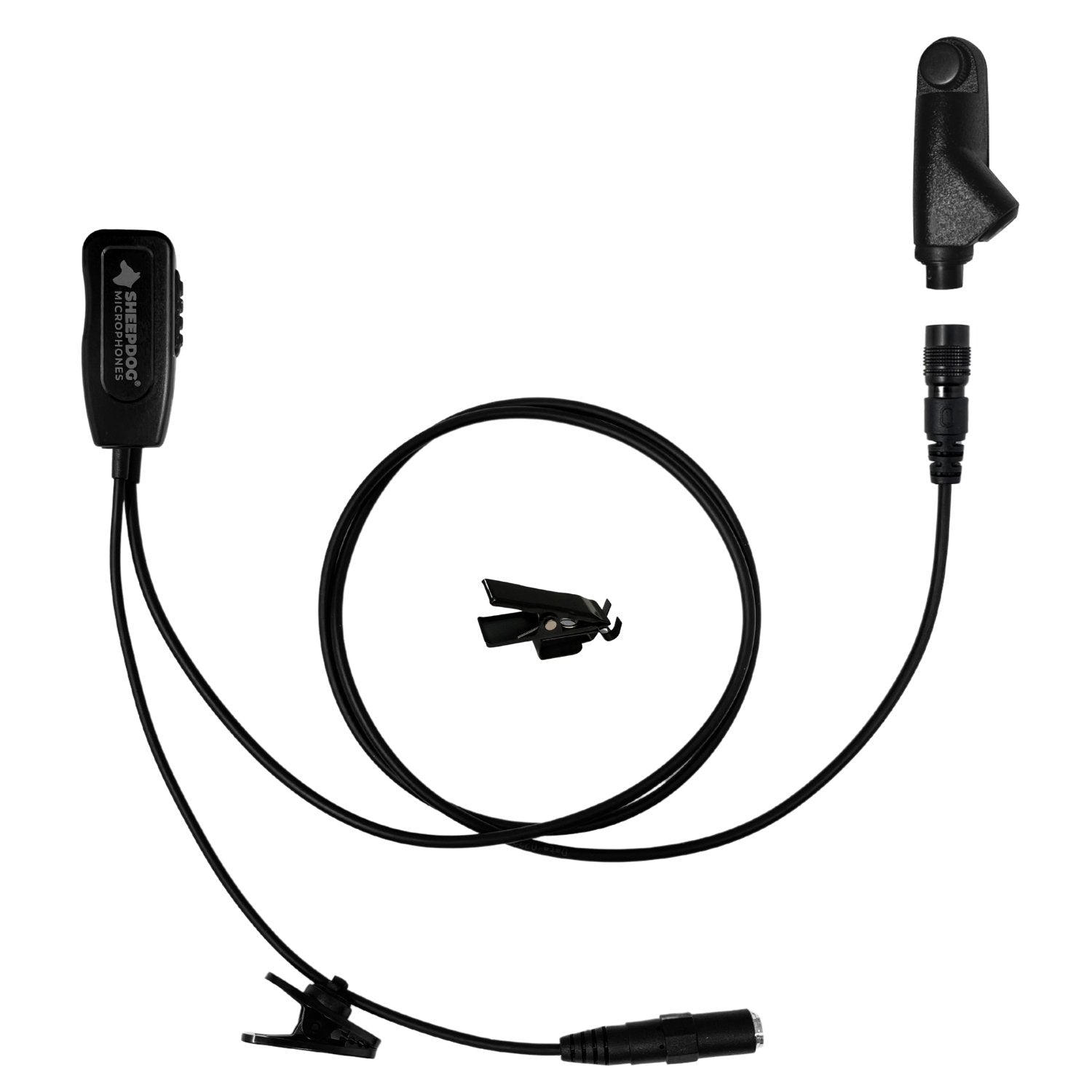 Sheepdog QD 1-Wire Lapel PTT Kit, Harris XL185 XL200, 3.5mm Port - Sheepdog Microphones