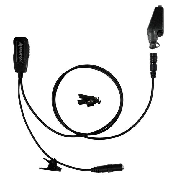 Sheepdog QD 1-Wire Lapel PTT Kit, Kenwood Multi-Pin, 3.5mm Port - Sheepdog Microphones