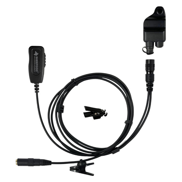 Sheepdog QD 2-Wire Surveillance PTT Kit, Harris XG, 3.5mm Port - Sheepdog Microphones