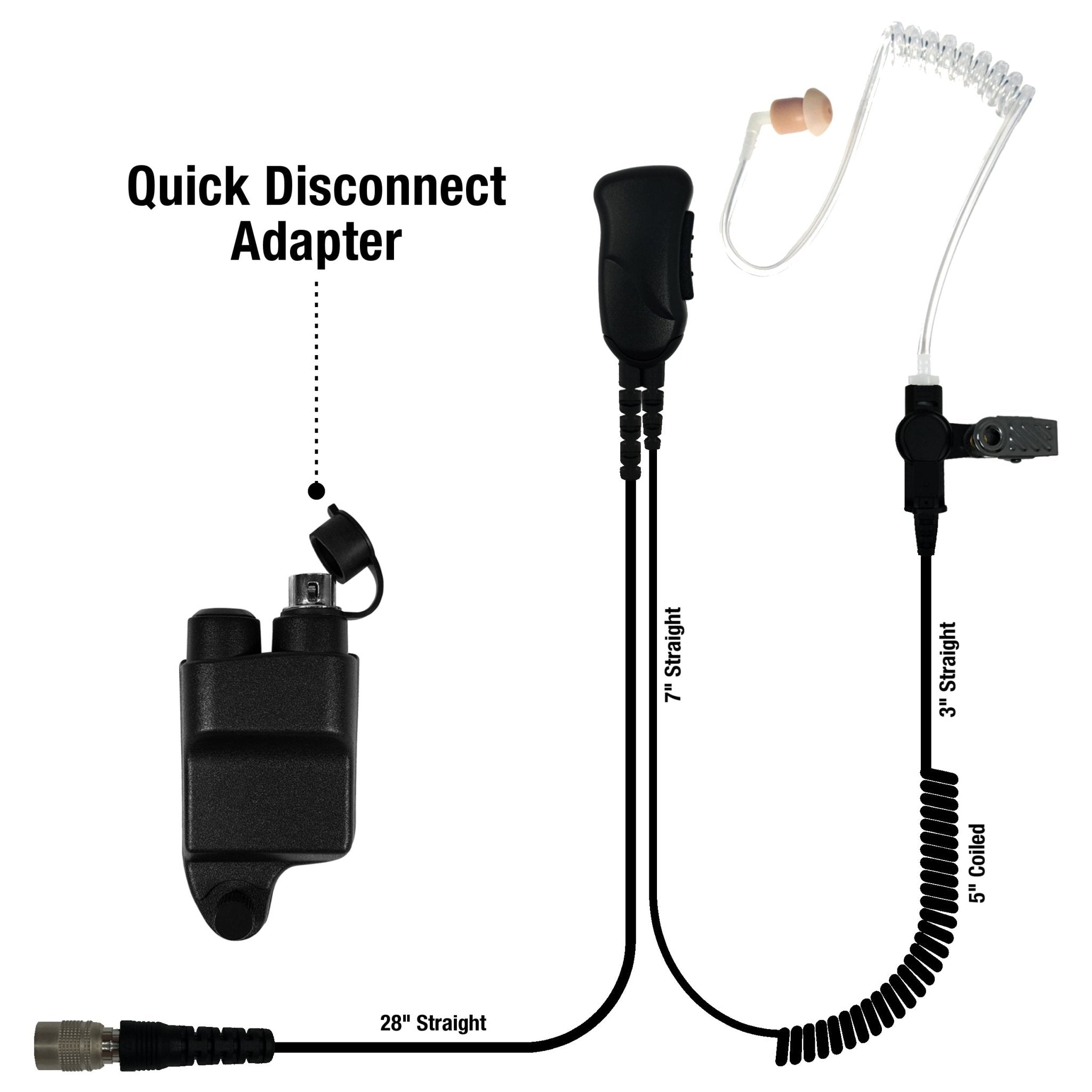 Sheepdog Quick Disconnect Lapel Mic Earpiece for Harris MACOM Jaguar 700P P5100 P7100 P7200 Series - sheepdogmics.com