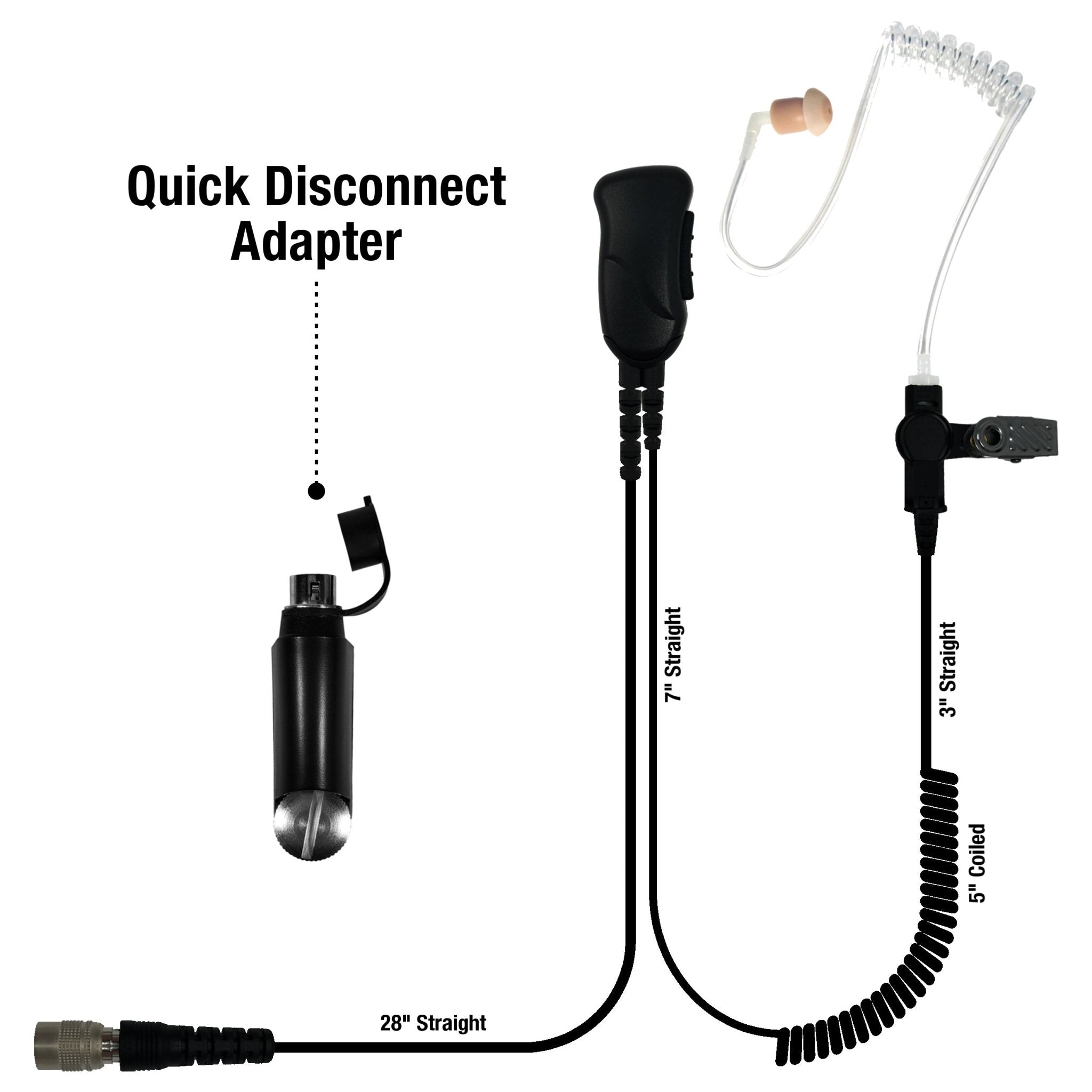 Sheepdog Quick Disconnect Lapel Mic Earpiece for Harris XG100P XL150P XL185 XL200P - sheepdogmics.com