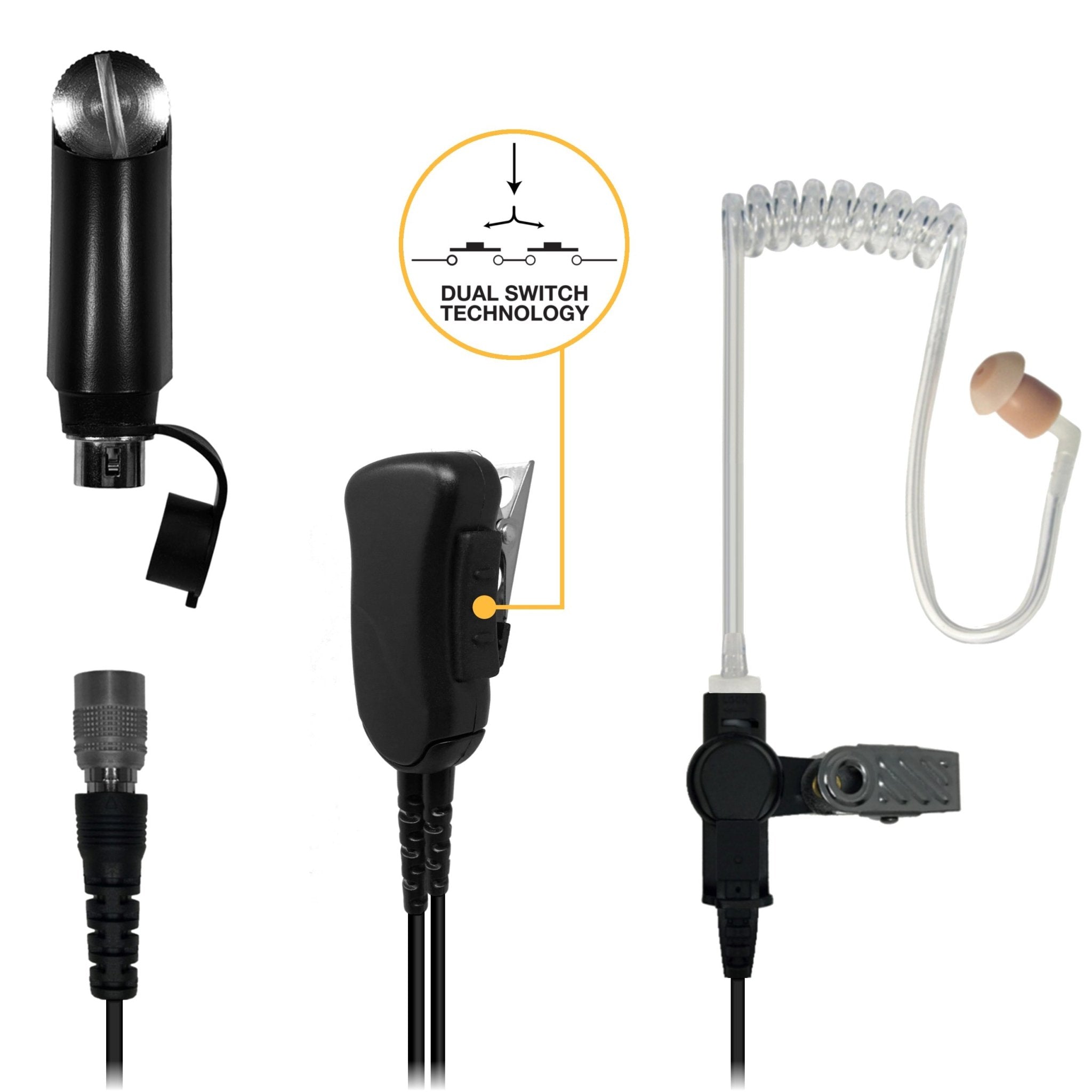 Sheepdog Quick Disconnect Lapel Mic Earpiece for Harris XG100P XL150P XL185 XL200P - sheepdogmics.com