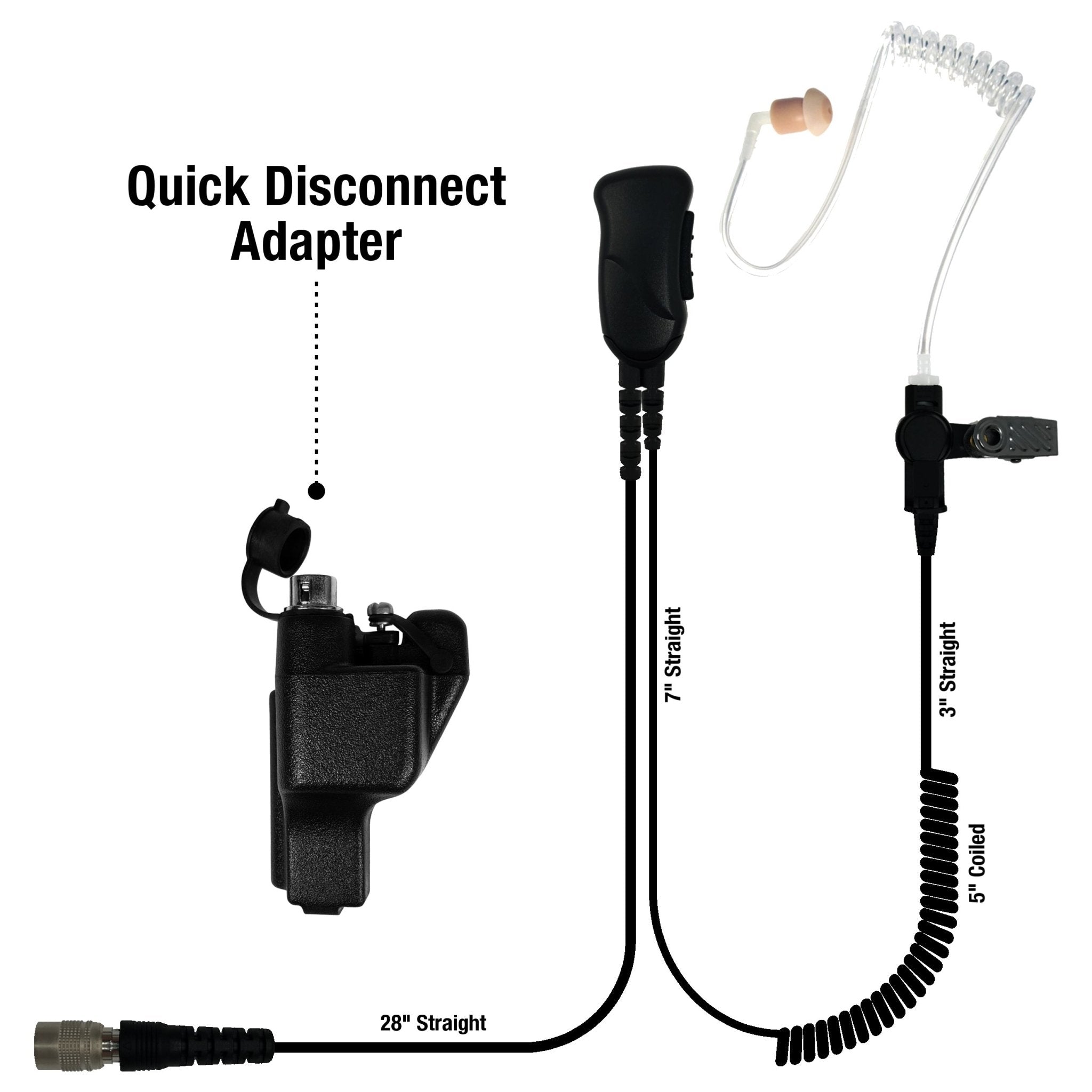 Sheepdog Quick Disconnect Lapel Mic Earpiece for Motorola XTS5000 XTS2500 XTS3000 - sheepdogmics.com