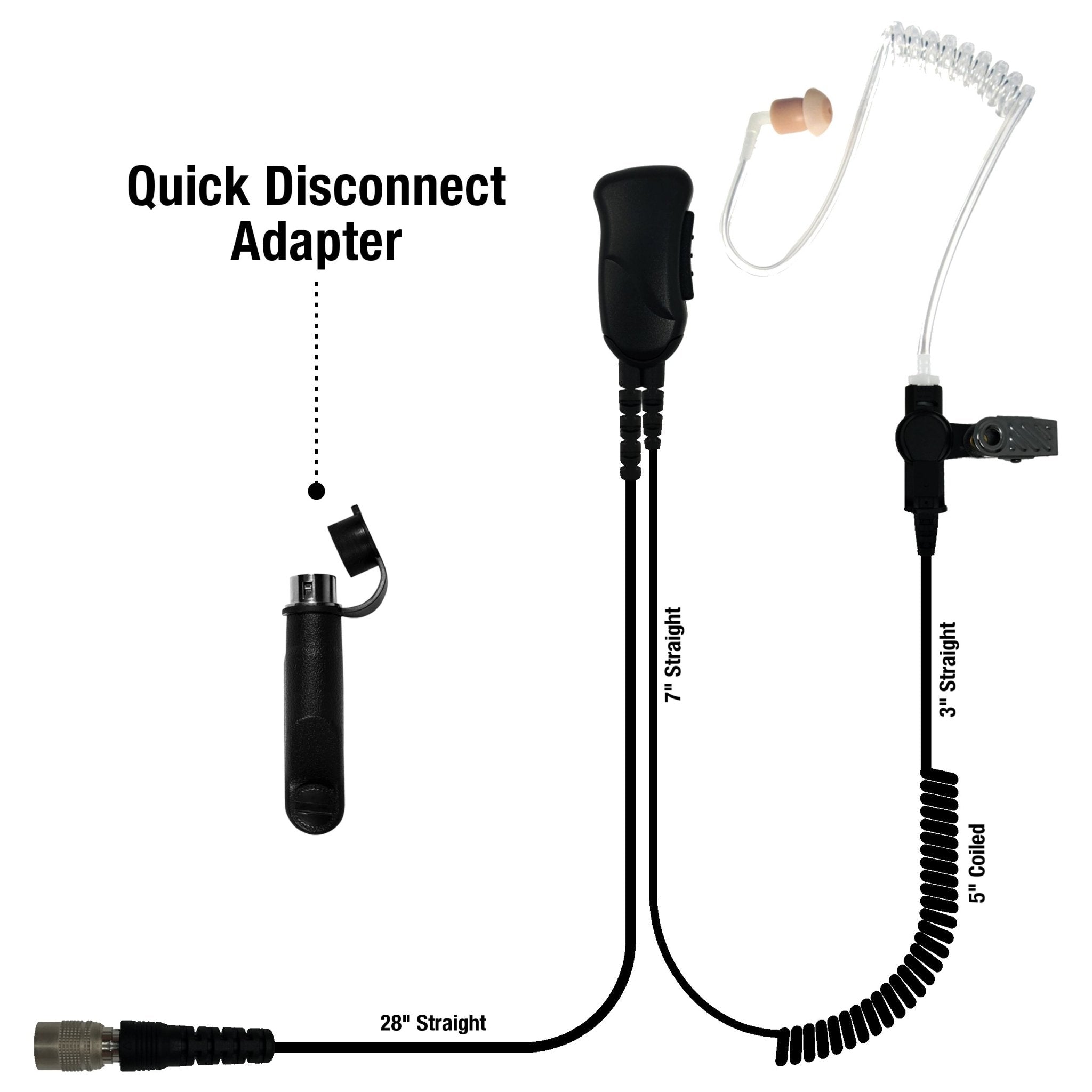 Sheepdog Quick Disconnect Lapel Mic Earpiece for Tait TP8100 TP9300 TP9400 Series - sheepdogmics.com