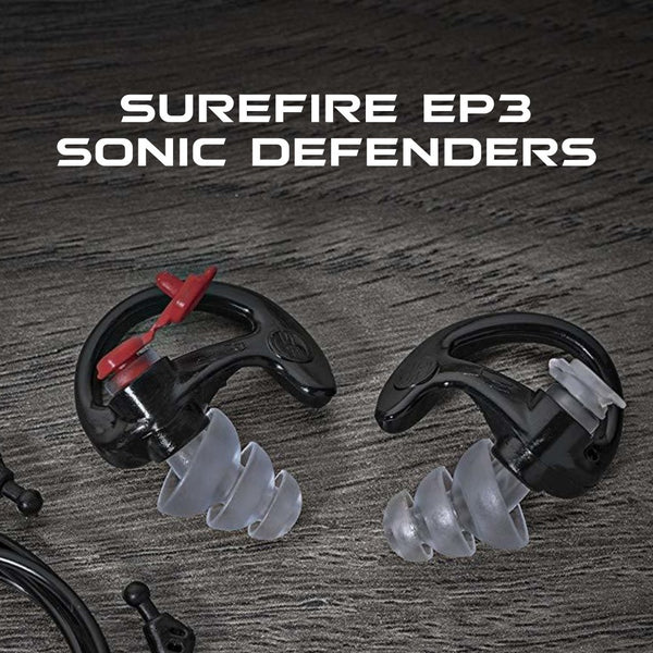 SureFire EP3 Sonic Defenders Filtered Earplugs, Double Flanged, Reusable - Sheepdog Microphones